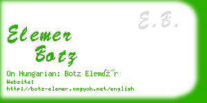 elemer botz business card